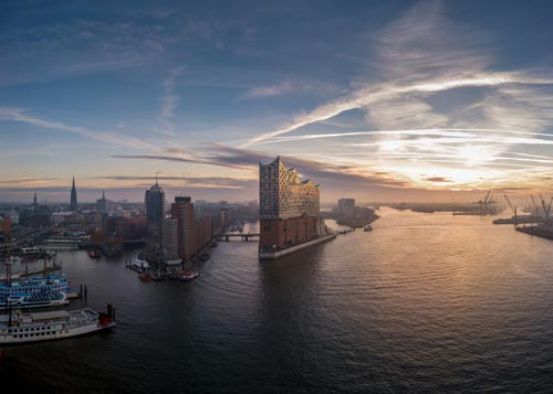 Luftbild Hamburg mit Elbphilharmonie für Bausachverständiger und Immobiliengutachter Hamburg